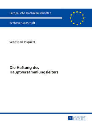 cover image of Die Haftung des Hauptversammlungsleiters